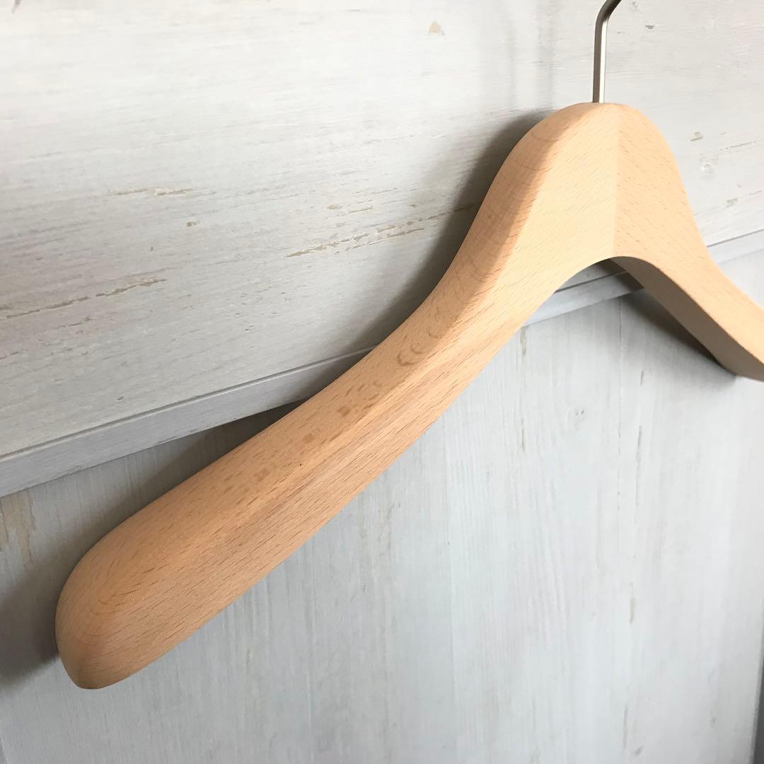 木製ハンガー(ブナ材) 湾曲型 木地/W38cm　30本セット