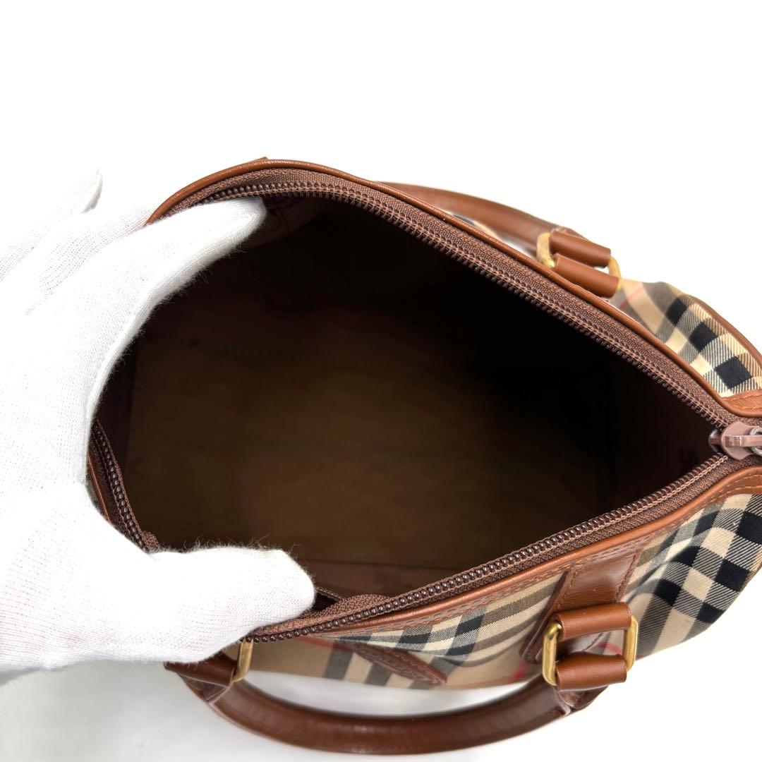 【極美品】バーバリー ハンドバッグ ノバチェック シャドーホース ボストン