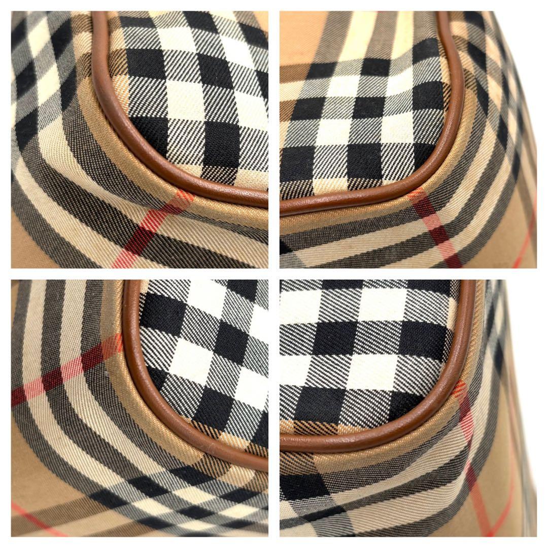 【極美品】バーバリー ハンドバッグ ノバチェック シャドーホース ボストン