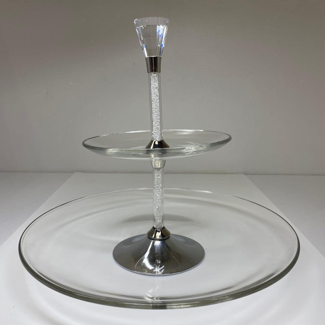 スワロフスキー　ケーキスタンド2段　タルチ　東さ7-0714②
