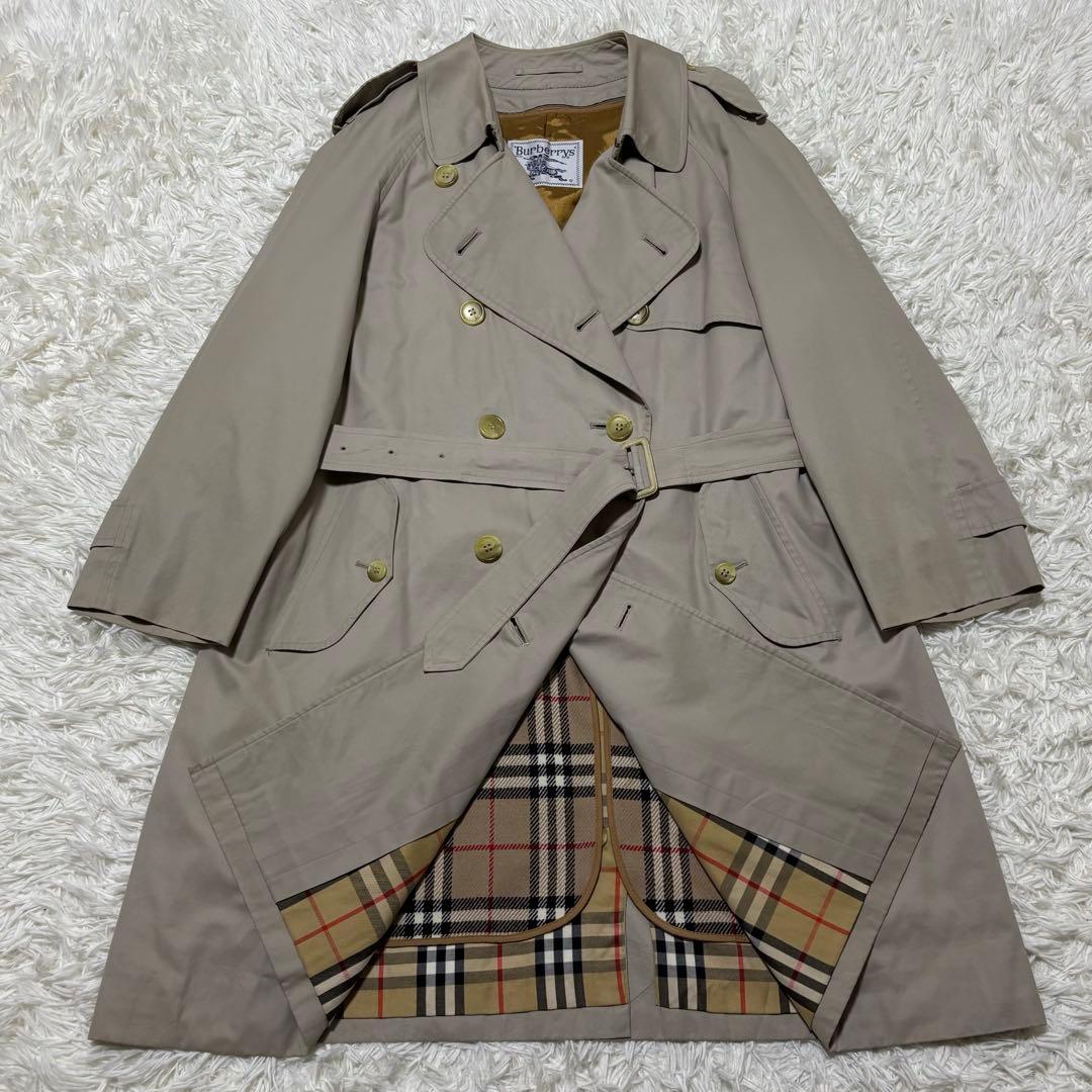 バーバリーズ ステンカラーコート ベージュ ノバチェック ライナー ベルト付