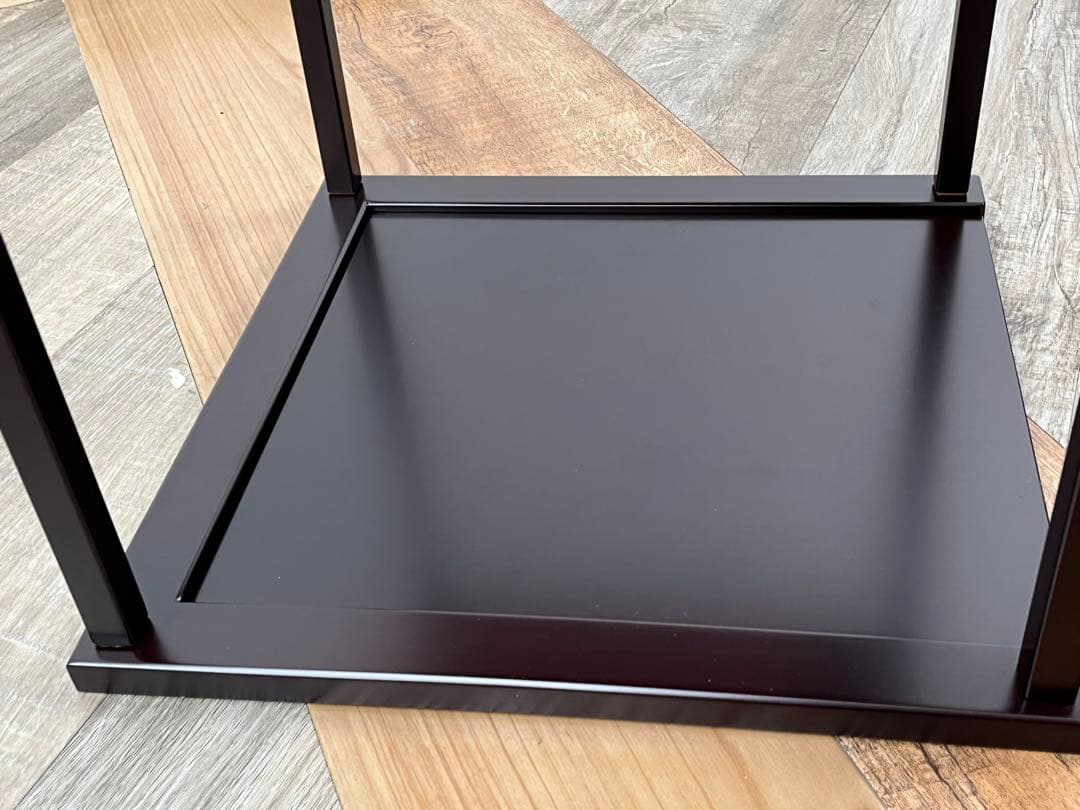 溜塗 壺々透かし 二重棚 紙箱 茶道具 組立式 ツボツボ