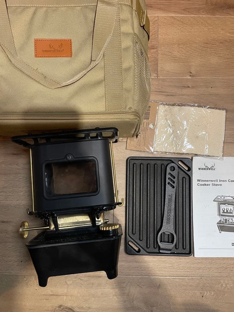 Winnerwell アイアンストーブ鋳鉄製キャンプストーブ グリルプレート付き