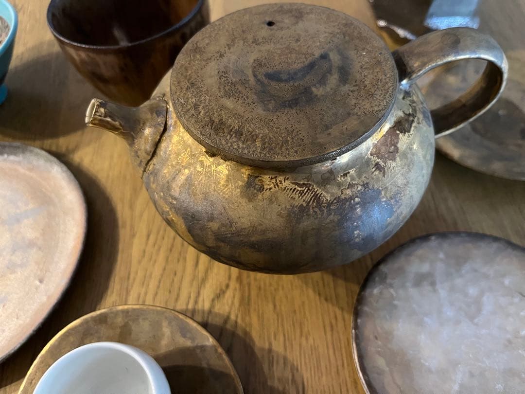 yamamoto作家　皿　急須　茶器　中国茶　セット　藤岡貢　豆皿　花