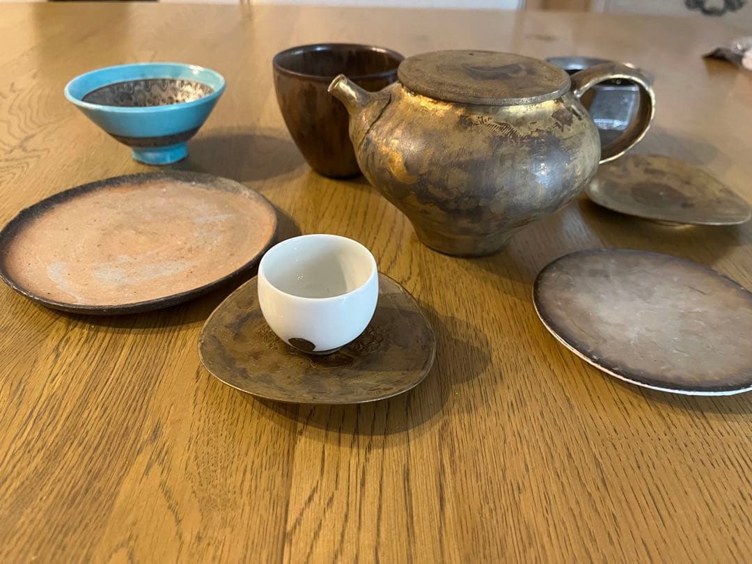 yamamoto作家　皿　急須　茶器　中国茶　セット　藤岡貢　豆皿　花