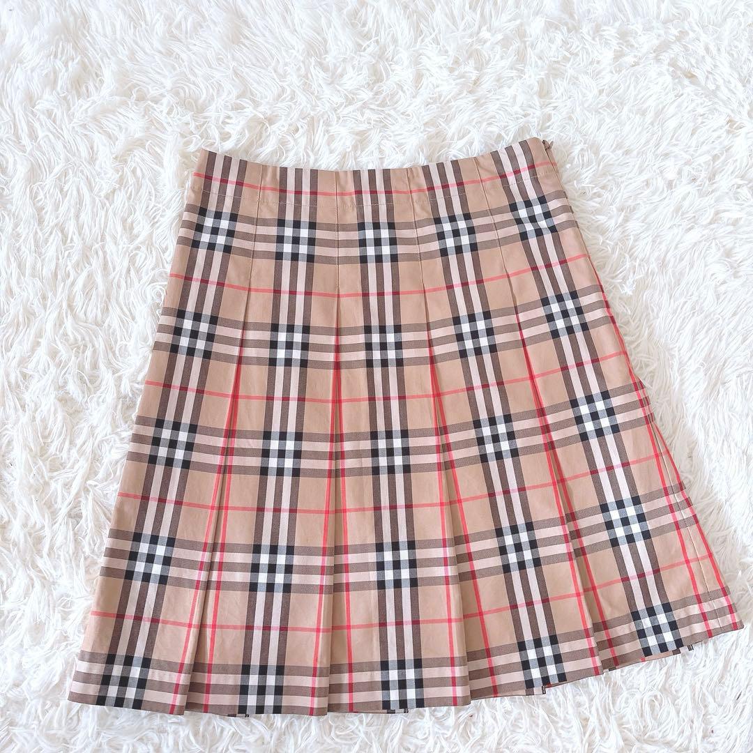 美品⭐︎バーバリー　ノバチェック　プリーツスカート　160 S〜M