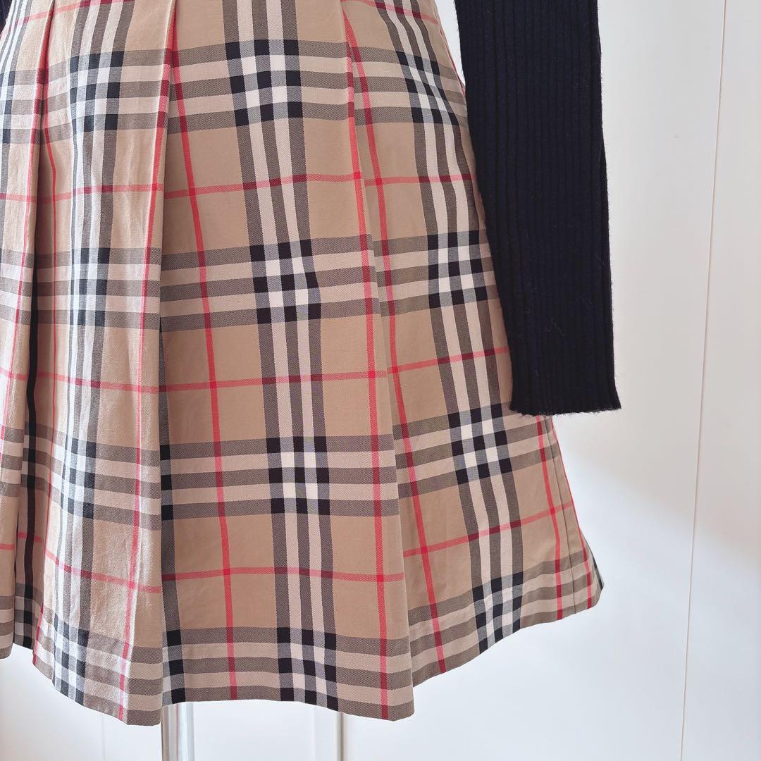 美品⭐︎バーバリー　ノバチェック　プリーツスカート　160 S〜M