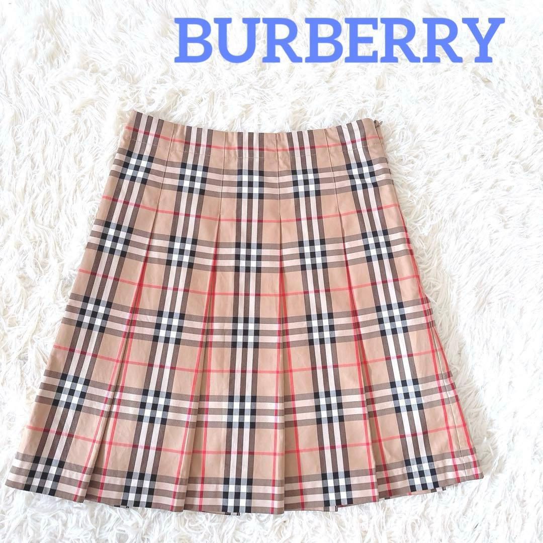 美品⭐︎バーバリー　ノバチェック　プリーツスカート　160 S〜M