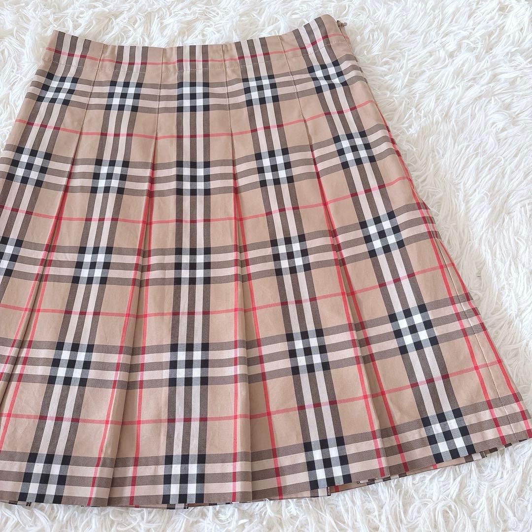 美品⭐︎バーバリー　ノバチェック　プリーツスカート　160 S〜M
