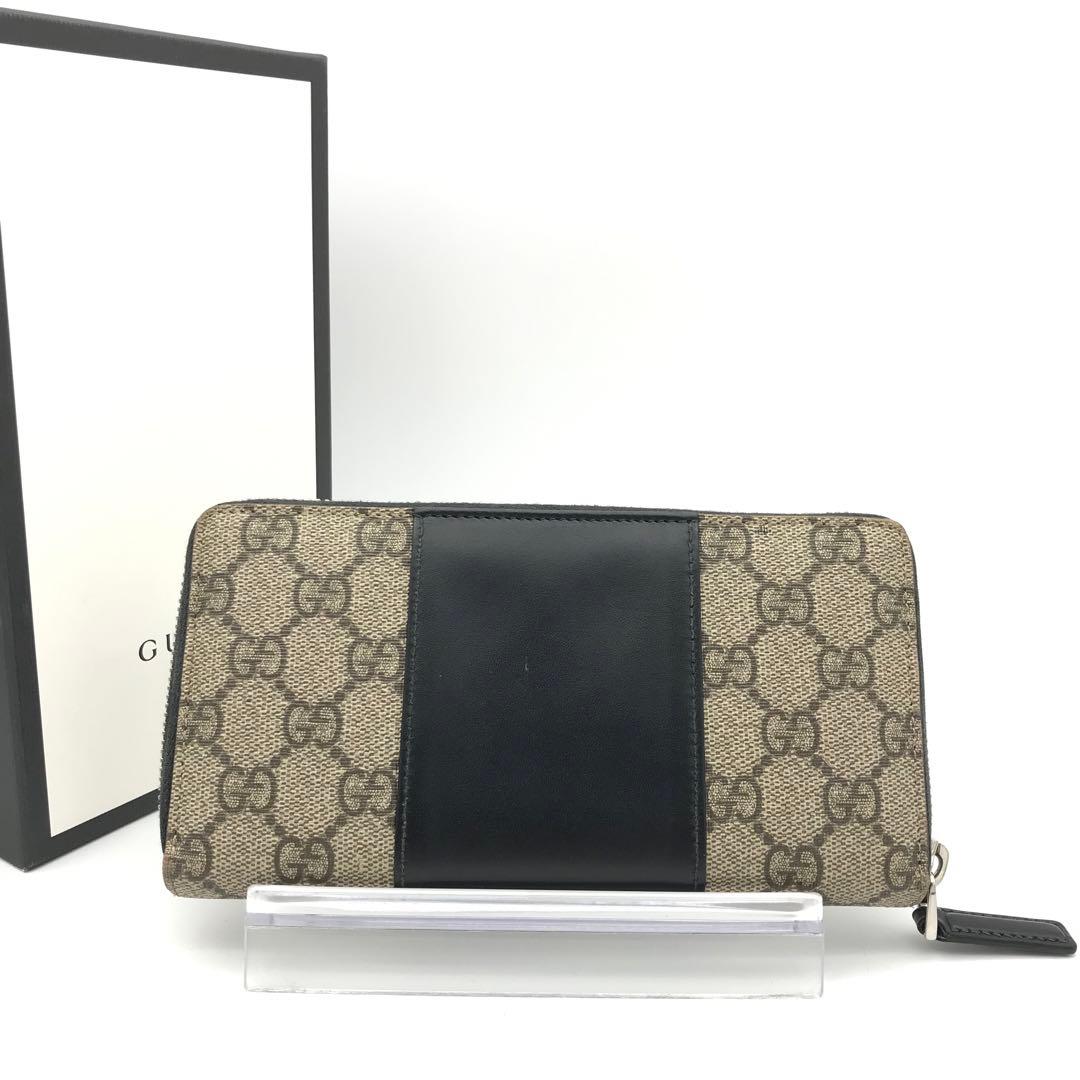 正規品　美品　グッチ財布　グッチ長財布　グッチGGスプリーム グッチレザー
