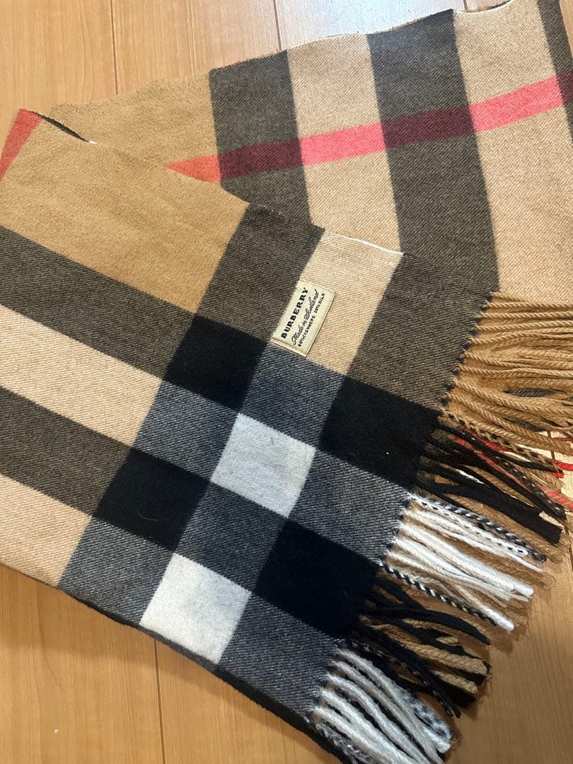 BURBERRY チェック柄マフラー カシミヤ&シルク