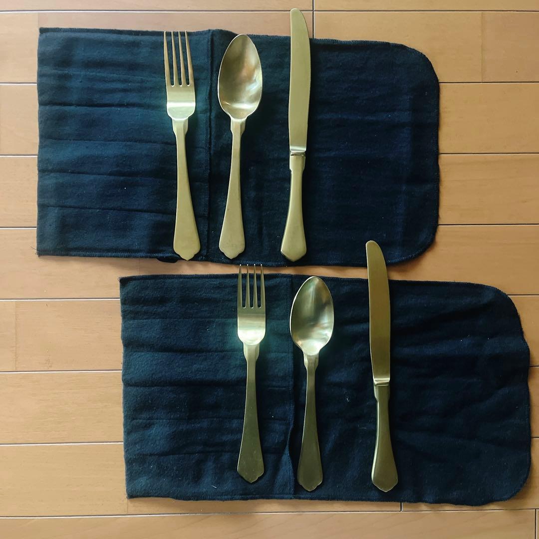 Astier de Villatte カトラリーセット マットゴールド 2セット