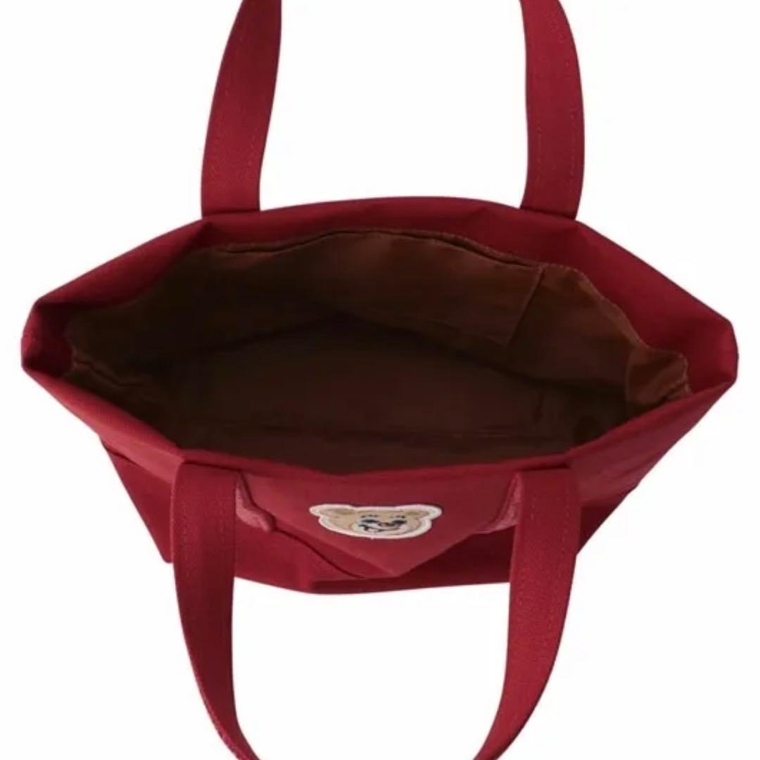 【新品未使用☺︎タグ付き】オールドテディ　ワッペン トートバッグ　ワイン　小