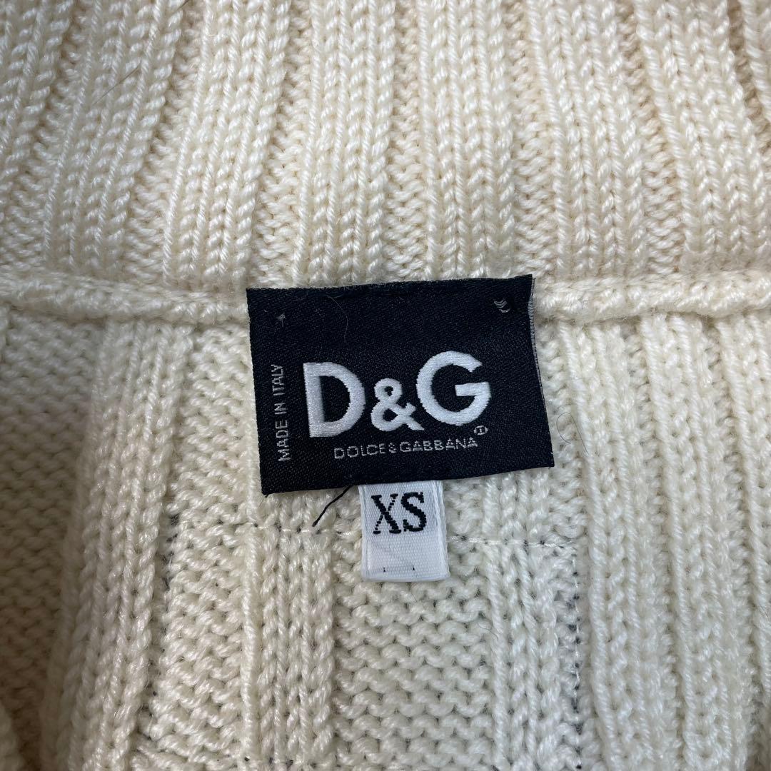 y2k ☆ 00s D&G ハラコ ロゴ ドライバーズニット 希少