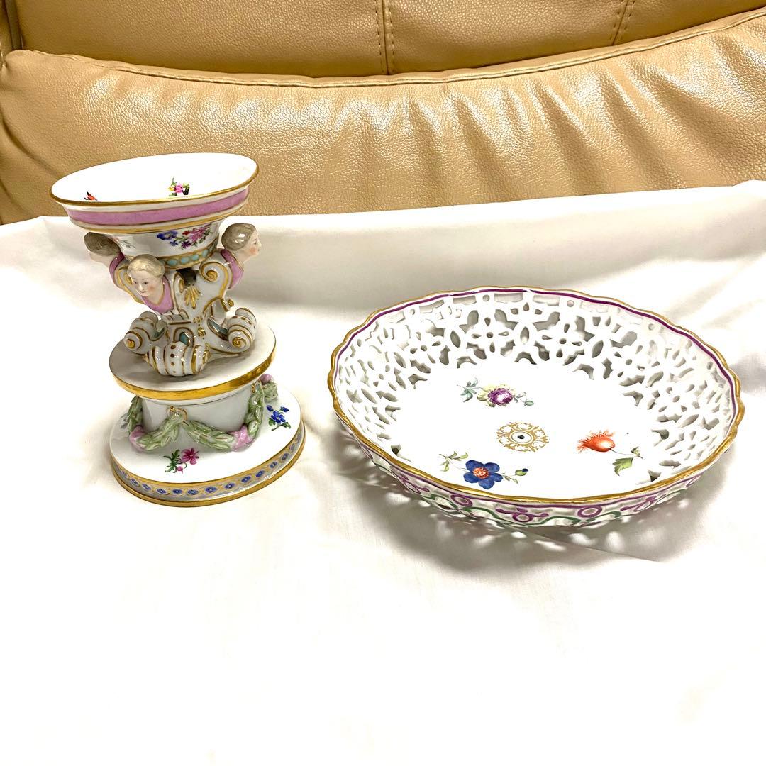 アンティーク☆マイセン☆コンポート☆上が二級、下が一級品