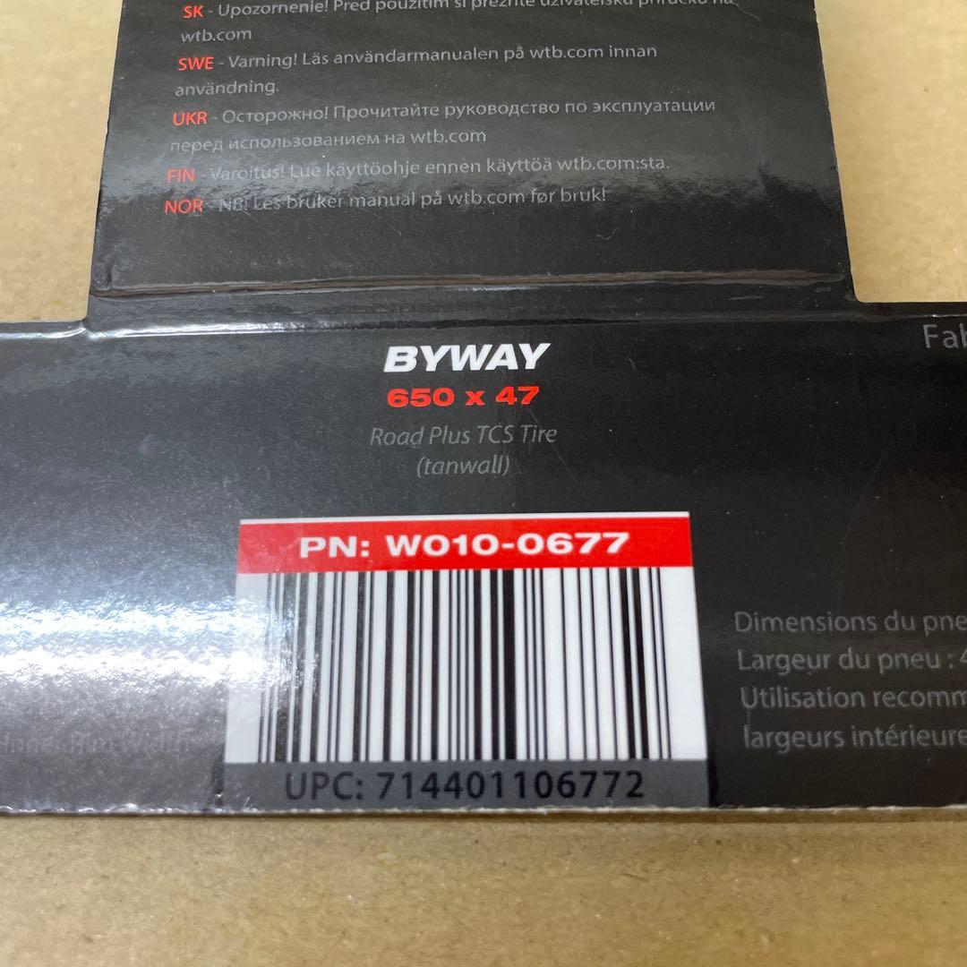 WTB BYWAY 47 650B 2本　チューブ1個付き