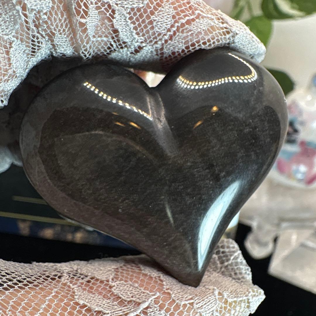 シルバーオブシディアンハート♡♡No.2478