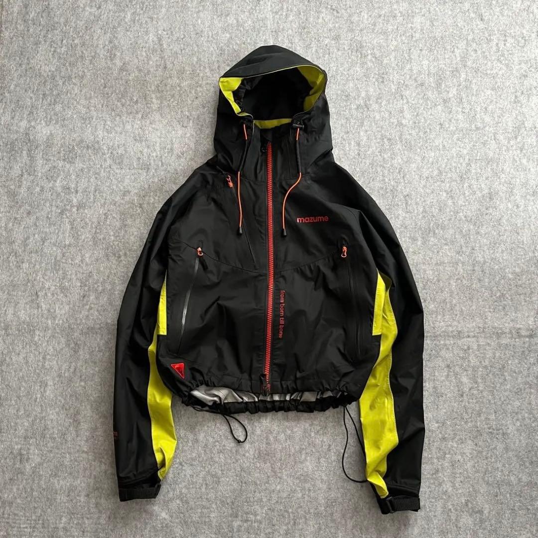 テック系 ドローコード 切替 黒黄 短丈 shelljacket y2k 極美品