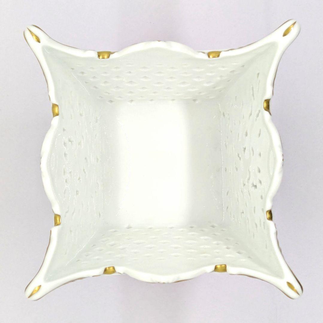 ケースつき ヘレンド 透かし彫り 鉢カバー 手描き 磁器製