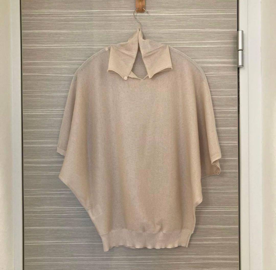 anuans シアーニットボウタイトップス ライトベージュ