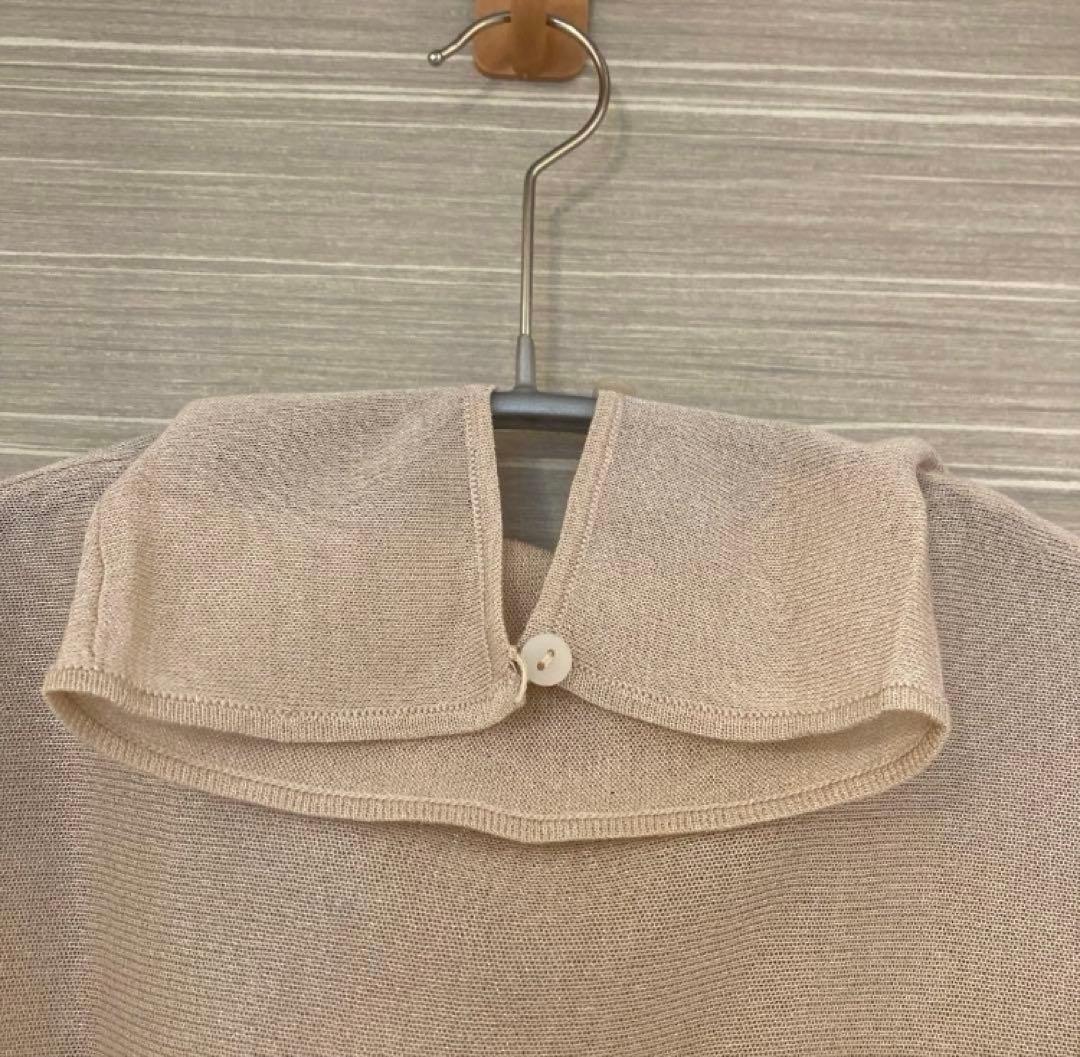 anuans シアーニットボウタイトップス ライトベージュ