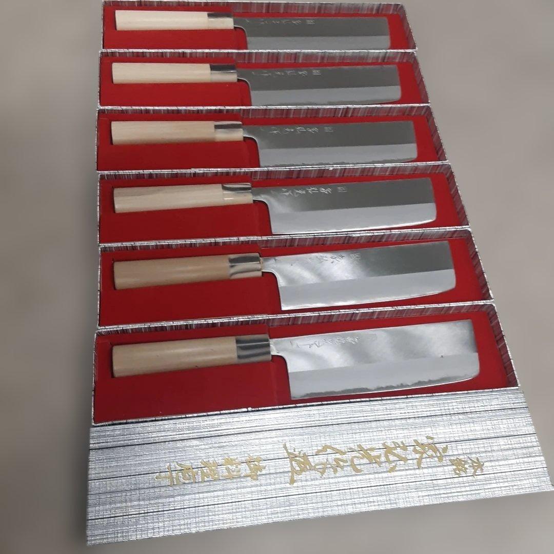 貴重　家弘光作　艶消し菜切り包丁６本