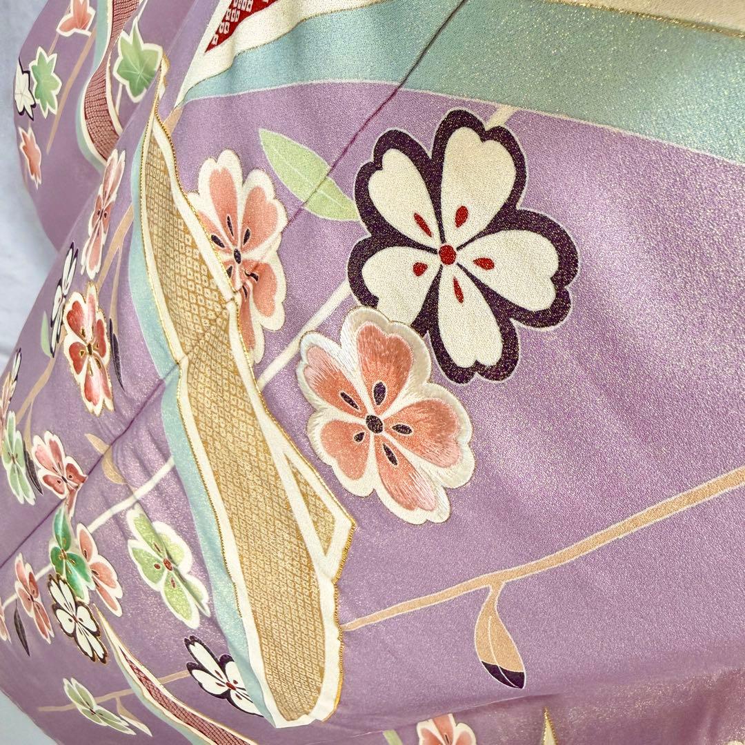 未使用品　作家物　落款　振袖フルセット　しつけ付き　金通し　桜　154〜164