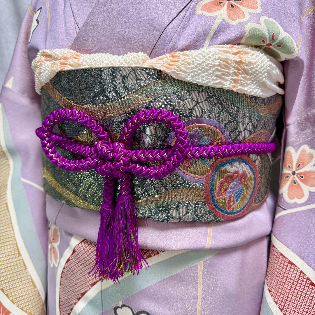 未使用品　作家物　落款　振袖フルセット　しつけ付き　金通し　桜　154〜164