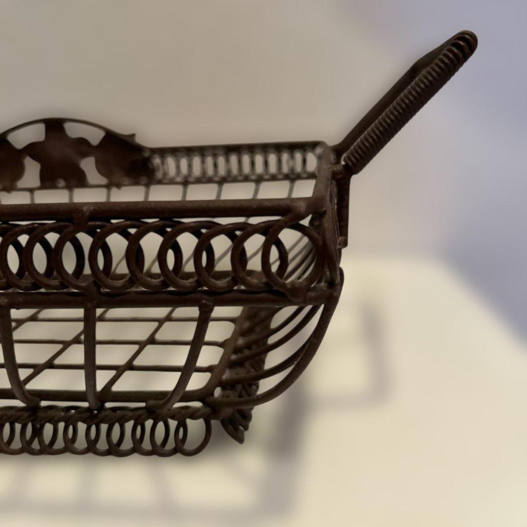 アイアン　バスケット　トレイ　アンティークインテリア　35×23cm