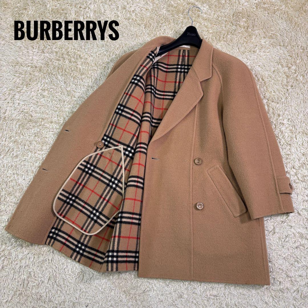 バーバリーズ　袖裏　ノバチェック　ビンテージ　ウール　チェスターコート