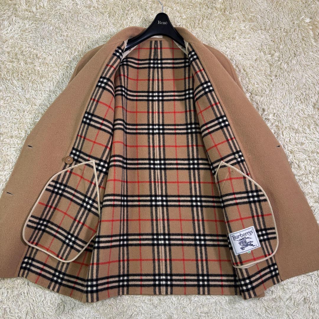 バーバリーズ　袖裏　ノバチェック　ビンテージ　ウール　チェスターコート