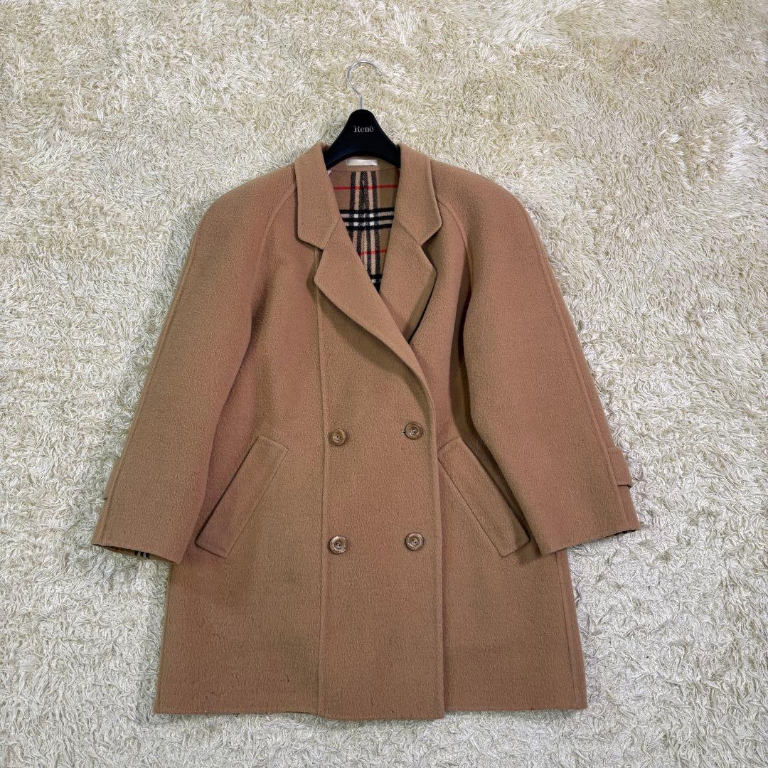 バーバリーズ　袖裏　ノバチェック　ビンテージ　ウール　チェスターコート