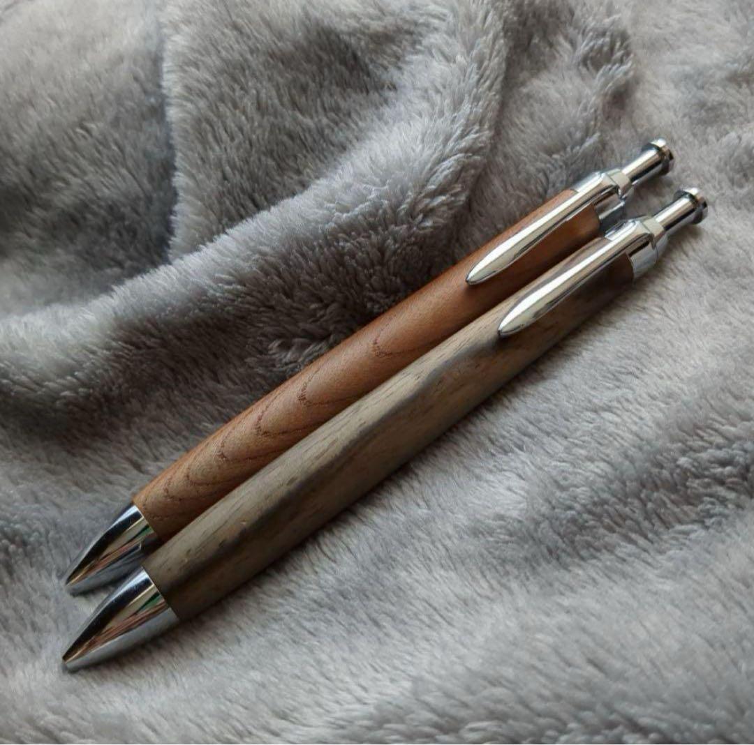 富士瘤craft シャーペン　黒柿、欅　野原工芸　ボナンペン　工房楔　こぶた工房