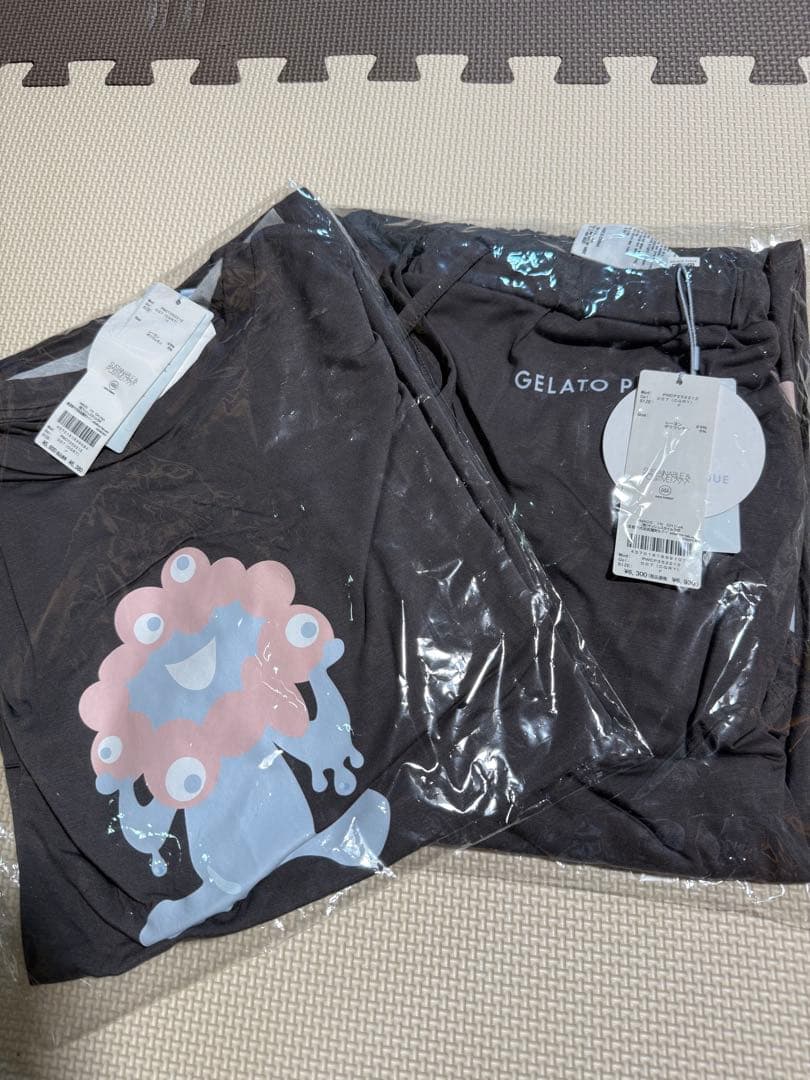 ミャクミャク　ジェラピケ　レディース　上下セット　チャコールグレー