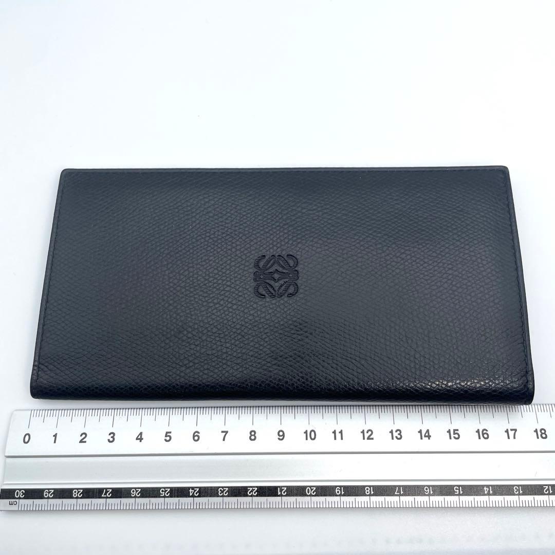 ロエベ　長財布　二つ折り　ブラック　レザー　保管袋付き　スリム