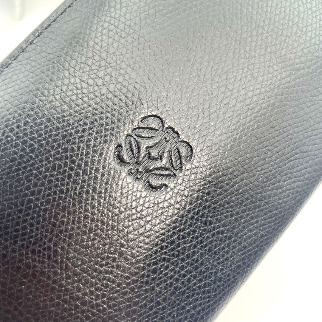 ロエベ　長財布　二つ折り　ブラック　レザー　保管袋付き　スリム