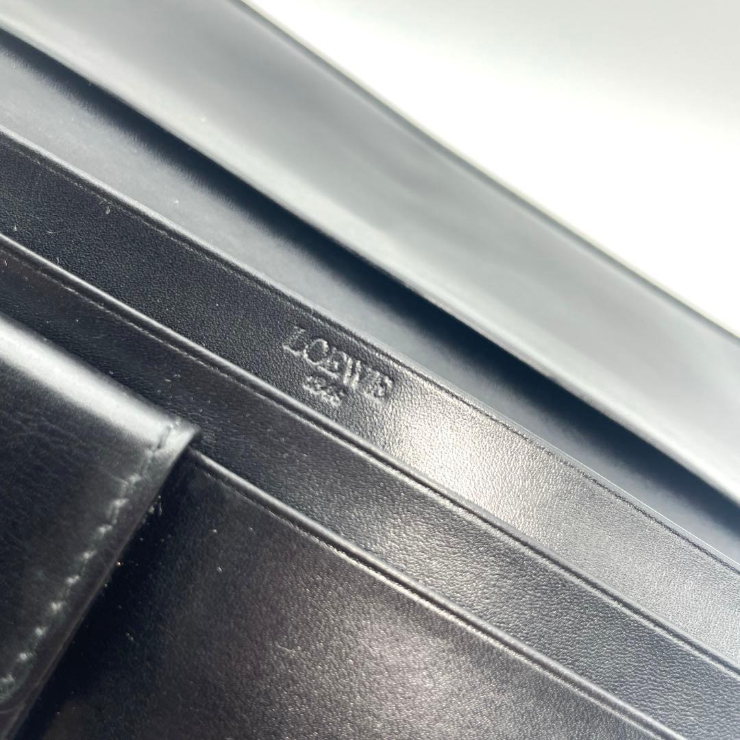 ロエベ　長財布　二つ折り　ブラック　レザー　保管袋付き　スリム