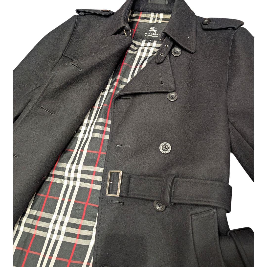 極美品 バーバリーブラックレーベル トレンチコート メガチェック カシミヤ混 M