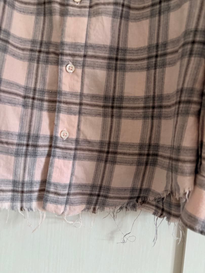 AMIRI アミリ　ピンク系チェック柄カジュアルシャツ
