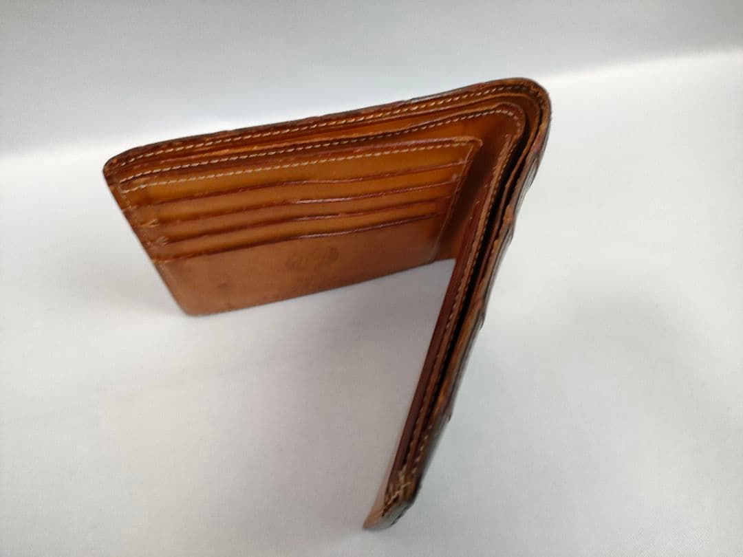 ガンゾ GANZO クロコダイルレザー 二つ折り財布 ダークブラウン