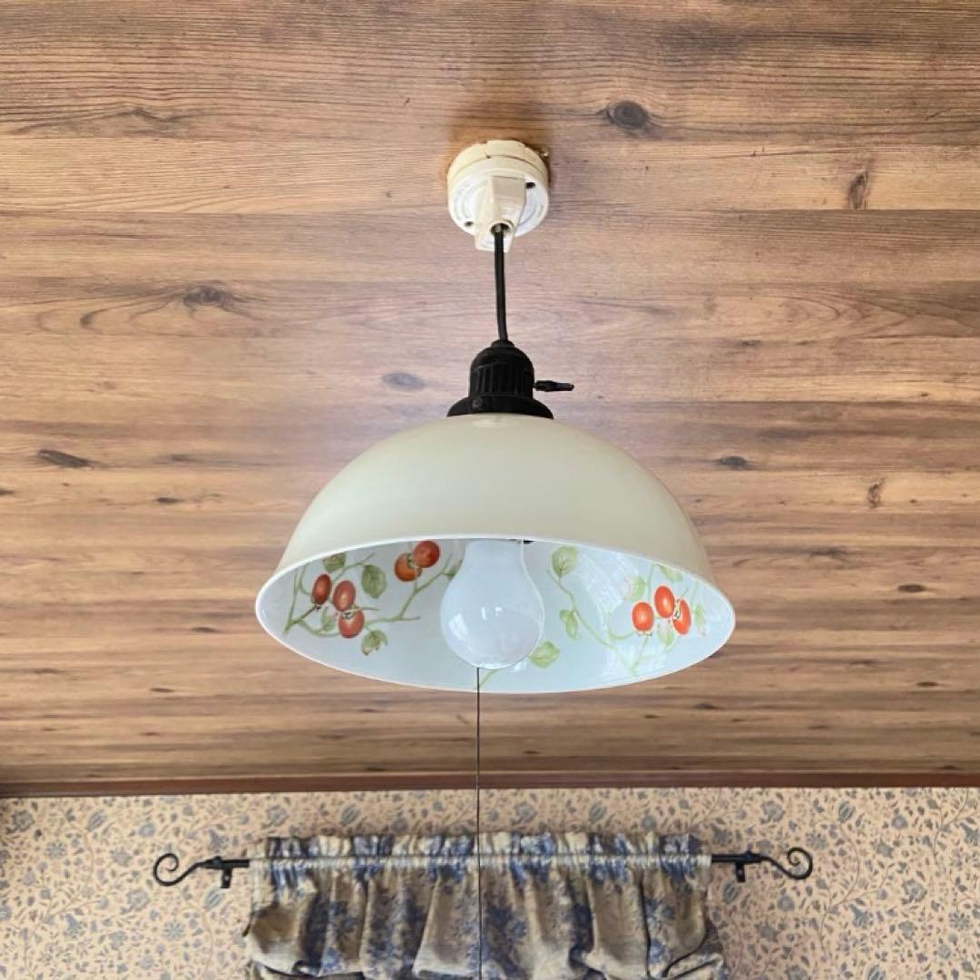 オールドノリタケ　則武　日陶　柿図シェード　電笠　大正ロマン