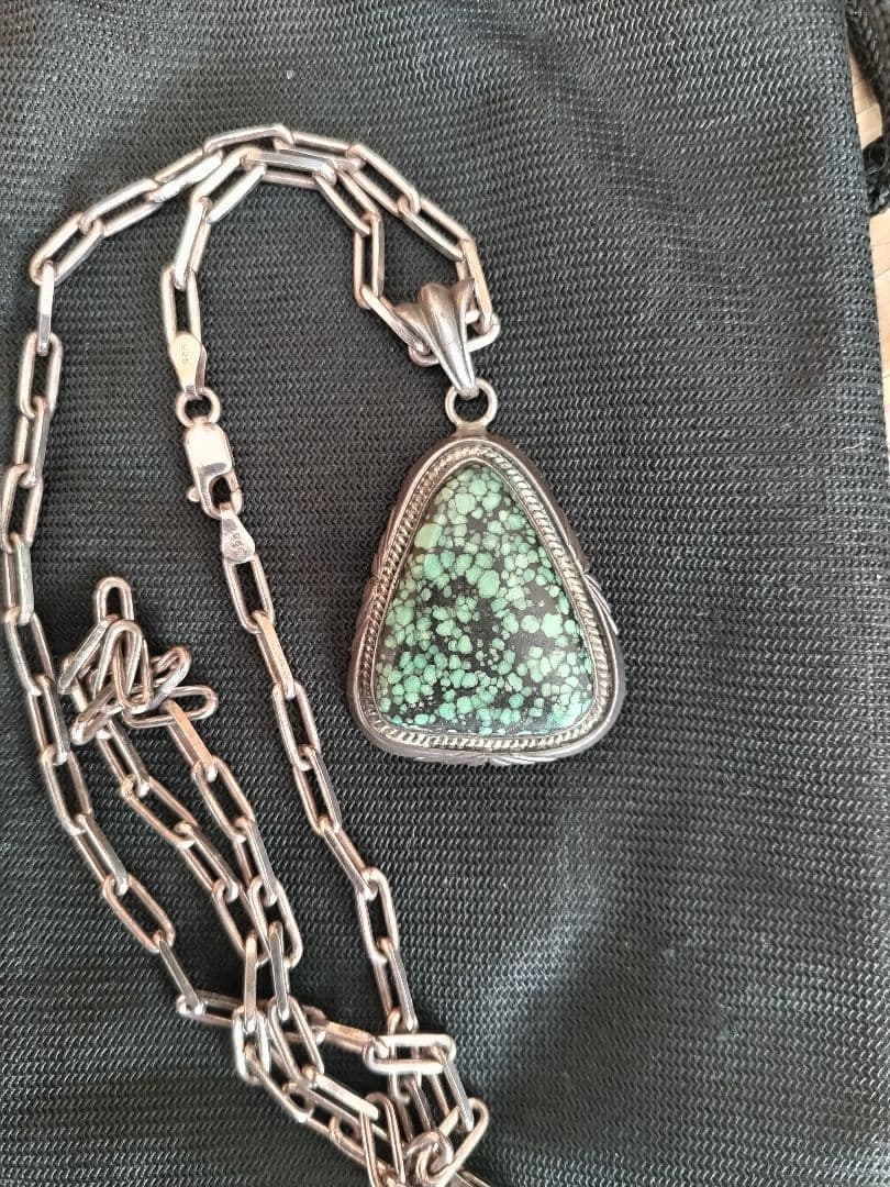 ターコイズインディアンジュエリー＆シルバーネックレス