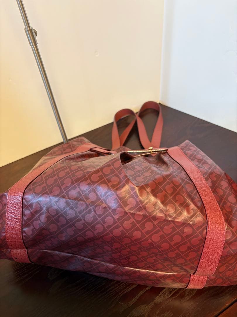 極美品GHERARDINI ゲラルディーニ ボストンバッグ 総柄　渋ワインカラー