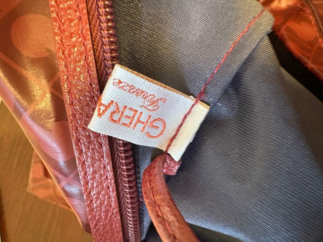 極美品GHERARDINI ゲラルディーニ ボストンバッグ 総柄　渋ワインカラー