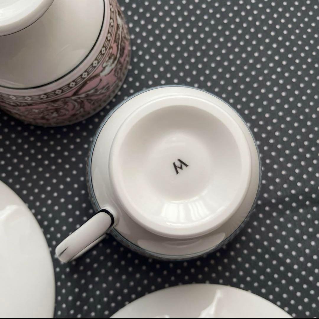 ウェッジウッド フロレンティーン　カップ＆ソーサー　ピンク　ターコイズ