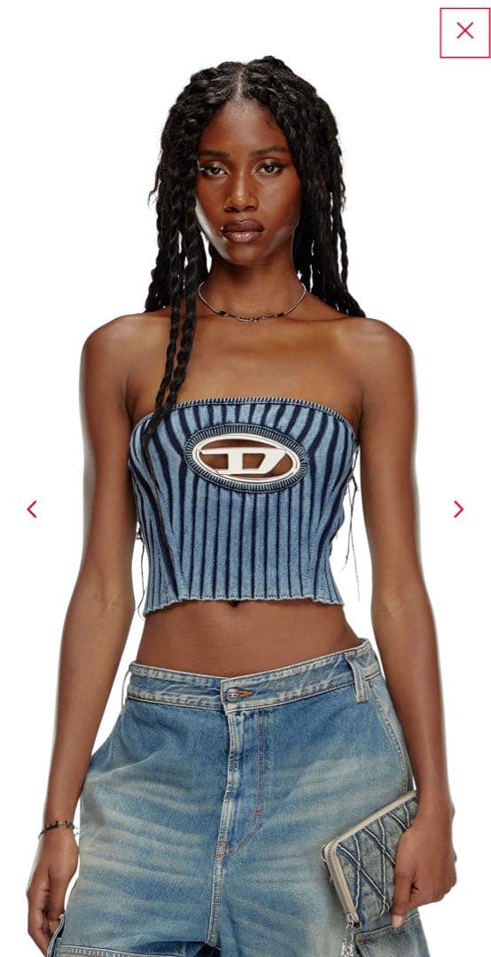 DIESEL チューブトップ　ベアトップ　デニム　Sサイズ