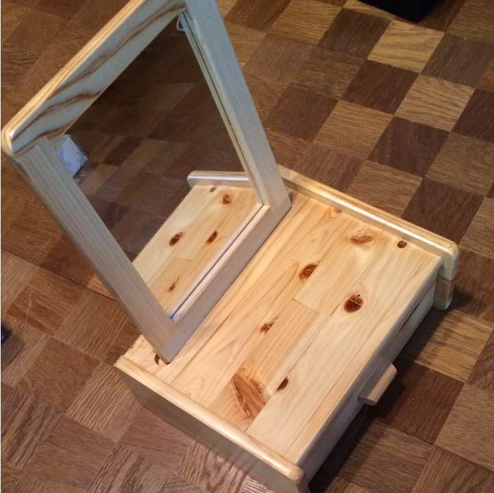 新品 木製 卓上 ミニ 鏡台 木目調 ミニドレッサー