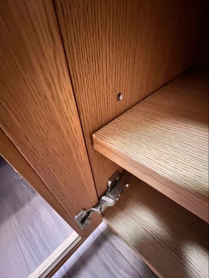 無印良品 木製ガラス扉キャビネット オーク 幅80×奥行40×高83