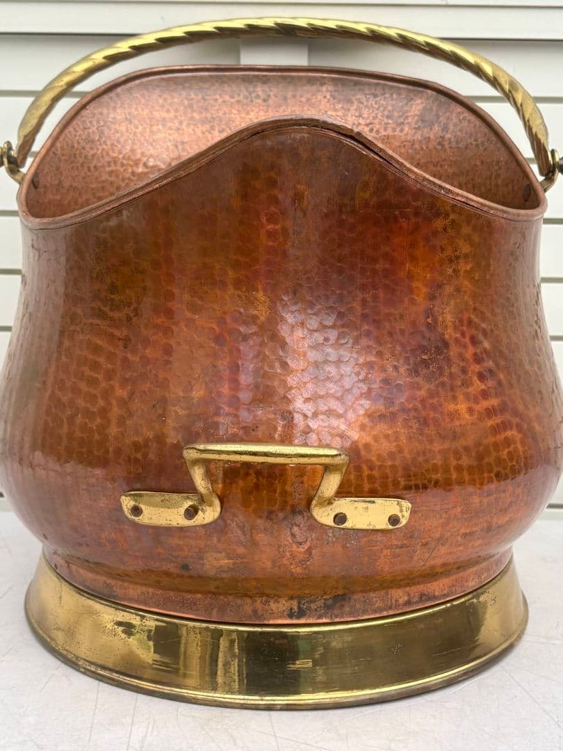 イタリア銅製バケツ☆花入れ☆物入