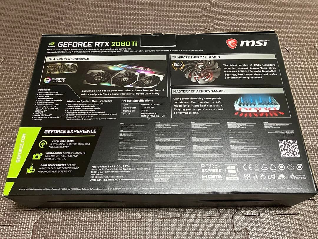 【ジャンク】MSI GeForce RTX 2080 Ti トリプルファン
